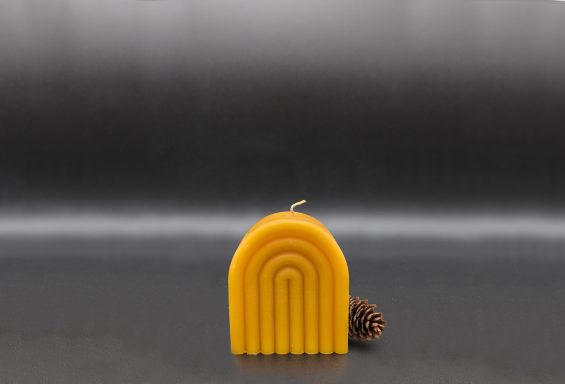 Kerze "Regenbogen" Bienenwachskerze in Form eines Regenbogens